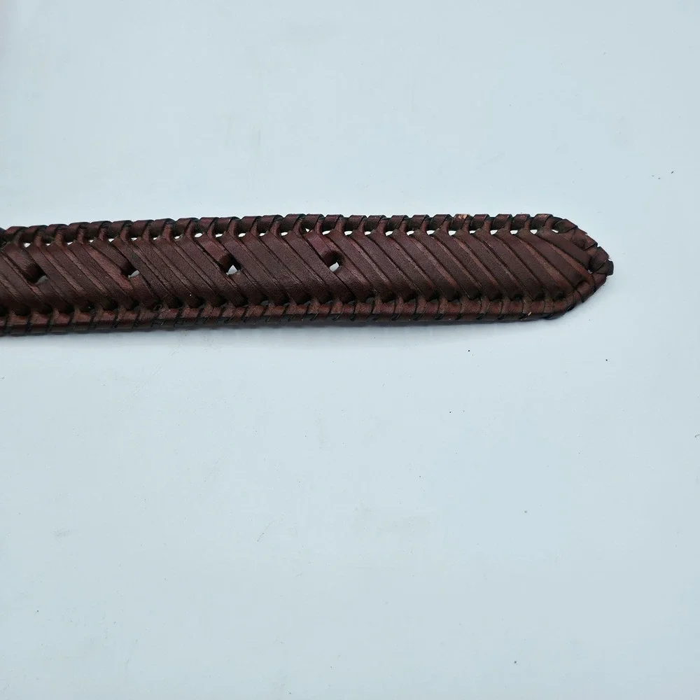 Nocona Belt Co Braided Leather Belt Men 30 Mahogany Brown Western Americana Barn